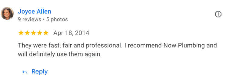 Customer review for faucet replacement & leak repair in Chandler, AZ