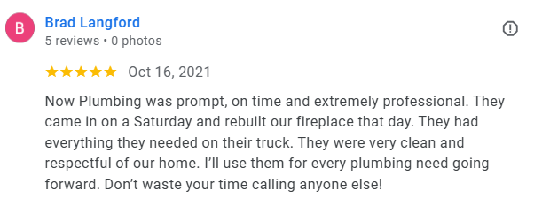 Customer review for fireplace rebuild in Gilbert, AZ