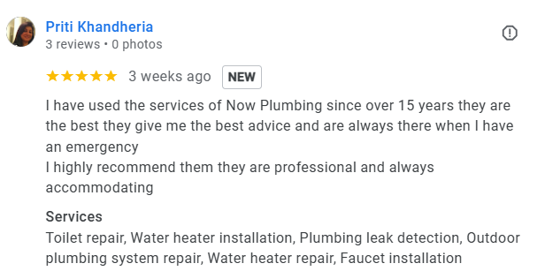 Customer review for toilet repair, water heater installation & more in Fountain Hills, AZ
