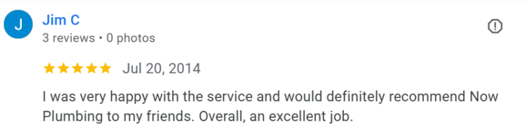 Customer review for water heater repair & maintenance in Gilbert, AZ