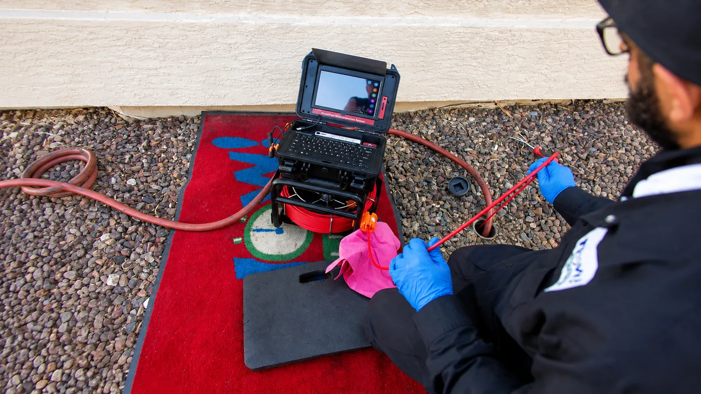 Sewer camera inspection at a clean out